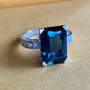 London Blue Topaz 14k White Gold Ring